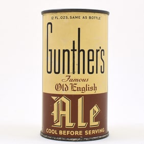 Gunthers Old English ALE Long Opener Instructional Flat Top 78-13 OI 369 EXCEPTIONAL RARE