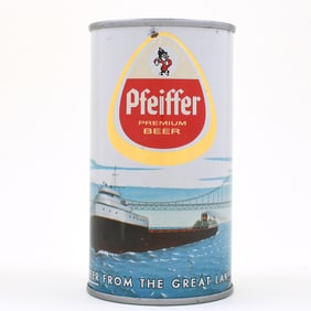 Pfeiffer Beer Scenic Series Flat Top GREAT LAKES FREIGHTER METALLIC 114-6