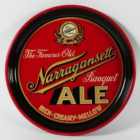 Narragansett Famous Old Banquet Ale Rich Creamy Mellow Tray OUTSTANDING