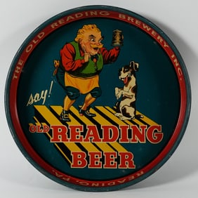 Old Reading Beer Gus with Dog Tray 12 Inch EXCELLENT