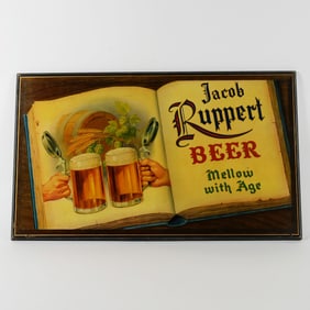 Jacob Ruppert Beer Mellow With Age Compressed Material Sign