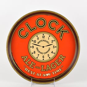 Clock Ale and Lager 1930s Serving Tray