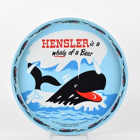 Hensler Beer 1950s Serving Tray WHALE OF A BEER