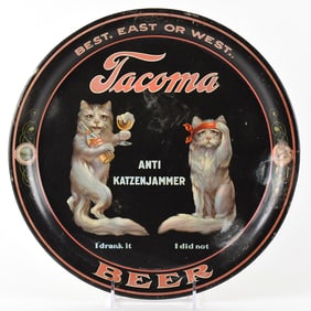 Tacoma Beer Pre-Prohibition Serving Tray KATZENJAMMER CAT HANGOVER