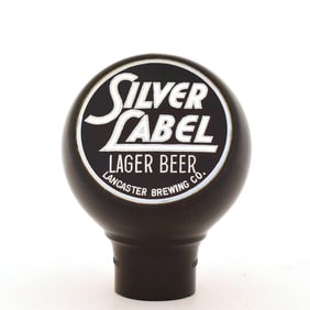 Silver Label Lager Beer 1930s Enameled Ball Tap Knob