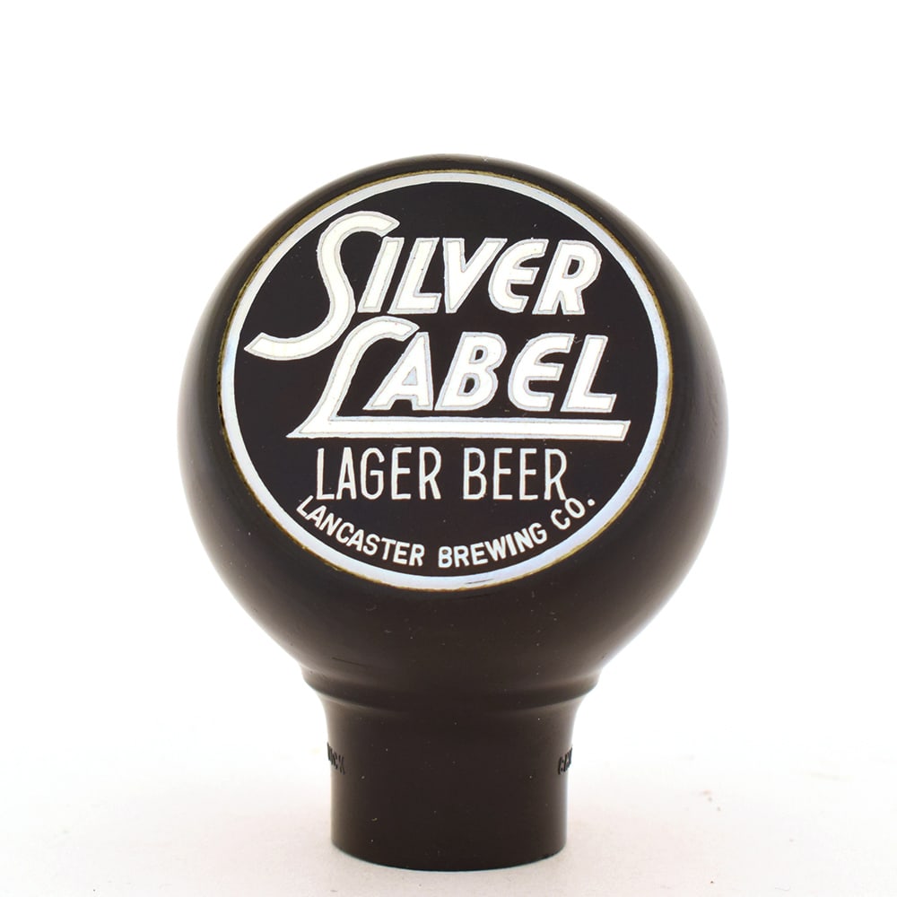 Silver Label Lager Beer 1930s Enameled Ball Tap Knob (1 of 4)