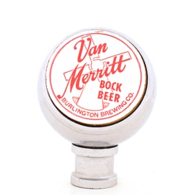 Van Merritt Bock Beer 1950s Chrome Tap Knob FOIL STICKER