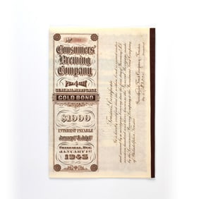 Consumers Brewing Company 40-Year Corporate Bearer Bond 1903