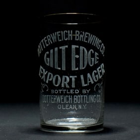 Dotterweich Gilt Edge Export Lager Pre-Prohibition Etched Glass