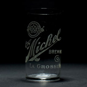 Michel Brewing Pre-Prohibition Etched Glass LA CROSSE WISC