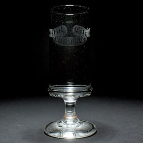 Nail City Brewing Co Pre-Prohibition Etched Glass GOATS SCARCE