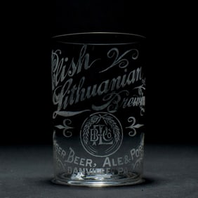 Polish Lithuanian Brewing Co Pre-Prohibition Etched Glass