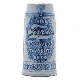 Tivoli Beer Pre-Prohibition Glazed Stoneware Pitcher