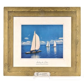 A Gettelman Milwaukee Beer 1940s Cardboard Sign SAILING THE LAKES