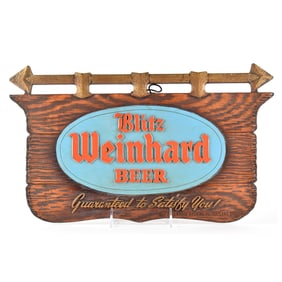 Blitz Weinhard Beer 1950s Composition Sign TOUGH TOP GRADE