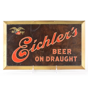 Eichlers Beer On Draught 1930s Tin Sign