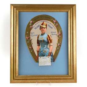 Lion Brewery 1896 Die Cut Calendar Sign HORSESHOE MOTIF RARE