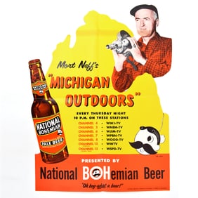 National Bohemian MICHIGAN OUTDOORS 1950s TV Promo Poster