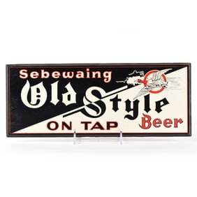 Sebewaing Old Style Beer On Tap 1940s Wood Sign