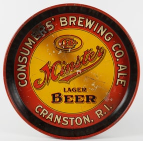 Minster Lager Beer Consumers Brewing Cranston RI Pre-Pro Tray ULTRA RARE