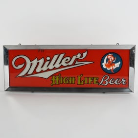 Miller High Life Beer Girl On Moon Illuminated ROG Sign STUNNING
