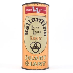 Ballantine Light Lager Beer Quart Flat Top DOUBLE LL 237-4 RARE