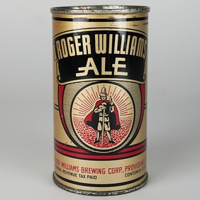 Roger Williams Ale ENAMEL Flat Top 125-14 RARE OUTSTANDING