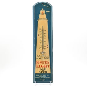 Boston Light Ale-Beer 1930s Wood Thermometer
