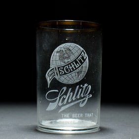 Schlitz Beer Pre-Prohibition Etched Glass