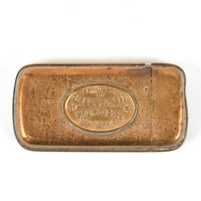 Baeuerlein Brewing Pre-Prohibition Match Safe BRASS