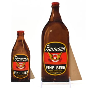 Barmann Fine Beer 1930s Die Cut Signs Lot of 2