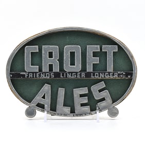 Croft Ales 1950s Paper Laminate Easel Sign FRIENDS LINGER