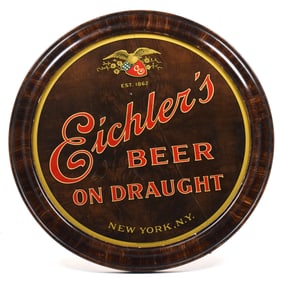 Eichlers Beer 1930s Glass Easel Sign