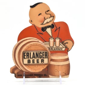 Erlanger Beer 1950s Pressed Composition Easel Sign
