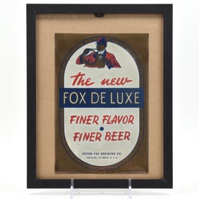 Fox De Luxe Finer Beer 1950s Plastic-Vinyl Sign