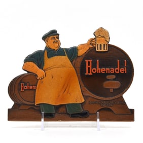 Hohenadel Beer 1940s Pressed Composition Sign