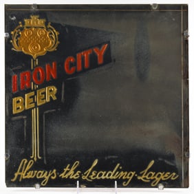Iron City Beer 1930s Mirrored Sign