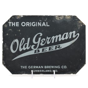 Old German Beer 1930s Frosted Mirrored Sign