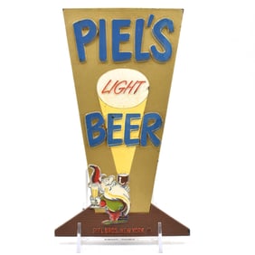 Piels Light Beer 1950s Pressed Composition Easel Sign