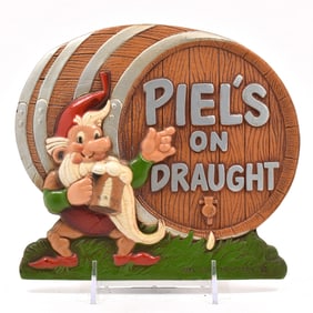 Piels On Draught 1950s Pressed Composition Easel Sign