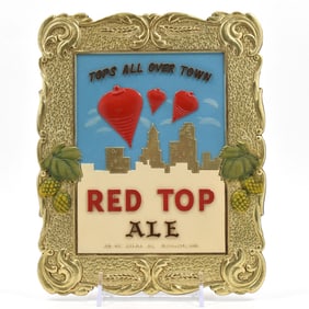 Red Top Ale 1950s Pressed Composition Sign