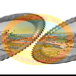Stegmaier Beer Pre-Prohibition Factory Scene Oval Tip Tray: Business Name: Stegmaier Brewing Co., Wilkes-Barre, Pennsylvania Manufacturer/Plant: Chas. Shonk D