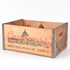 Congress Beer 1930s Wood 7 Ounce Juniors Bottle Crate