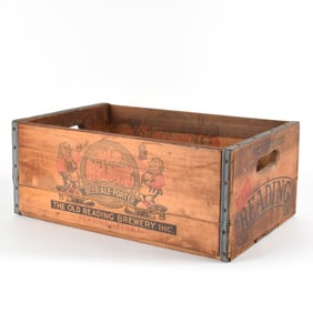 Old Reading Beer 1930s Wood Bottle Crate BEER ALE PORTER
