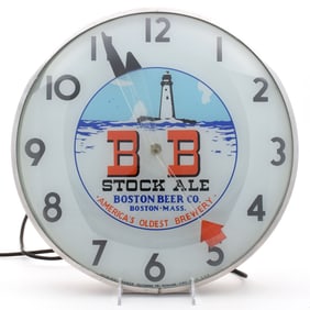 Boston BB Stock Ale 1940s Telechron Illuminated Clock