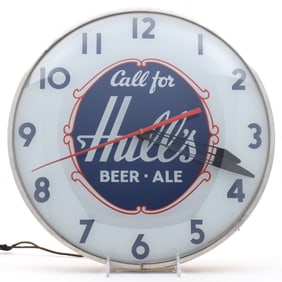 Hulls Beer-Ale 1930s Telechron Illuminated Clock