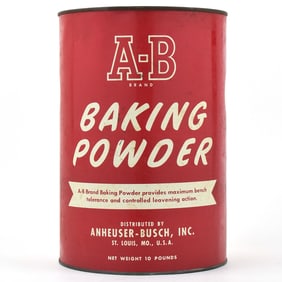 A-B Anheuser-Busch Baking Powder 1930s 10 Pound Tin