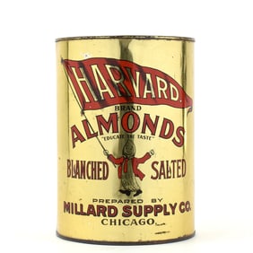 Harvard Almonds 1920s 5 Pound Tin