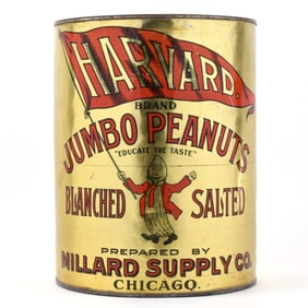 Harvard Jumbo Peanuts 1920s 10 Pound Tin