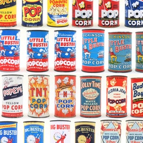 Popcorn Tin Collection 34 Tins 35 Items